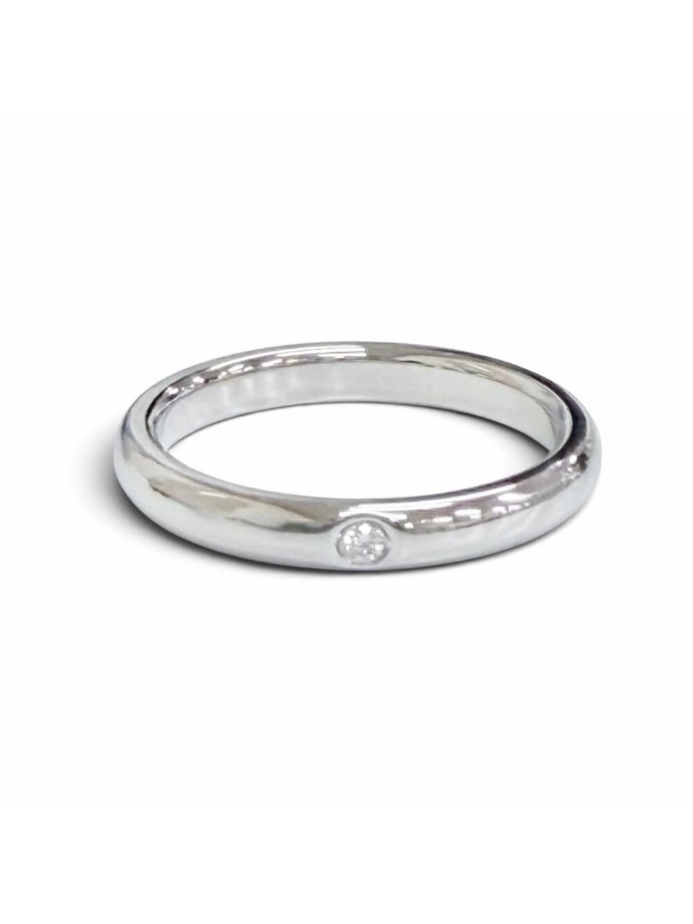 Tiffany & Co Elsa Peretti Stacking Band Ring Diamond Platinum